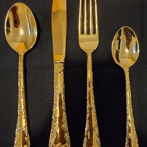 Gold Tone Flatware Set-Never Used